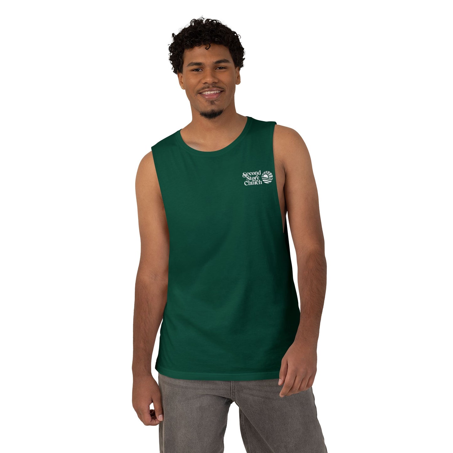 Second Story Church Muscle Tank - White Logo