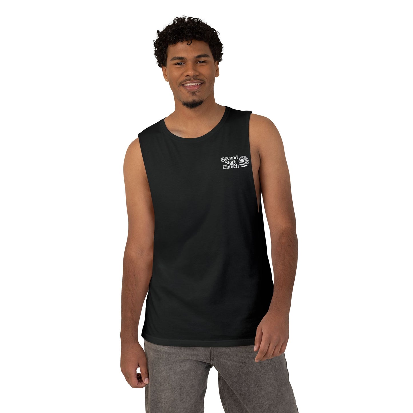 Second Story Church Muscle Tank - White Logo