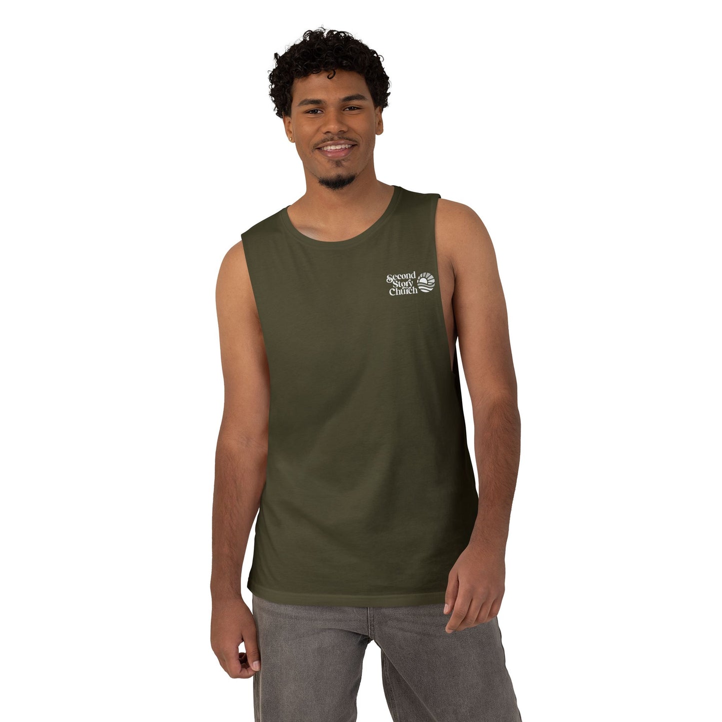 Second Story Church Muscle Tank - White Logo