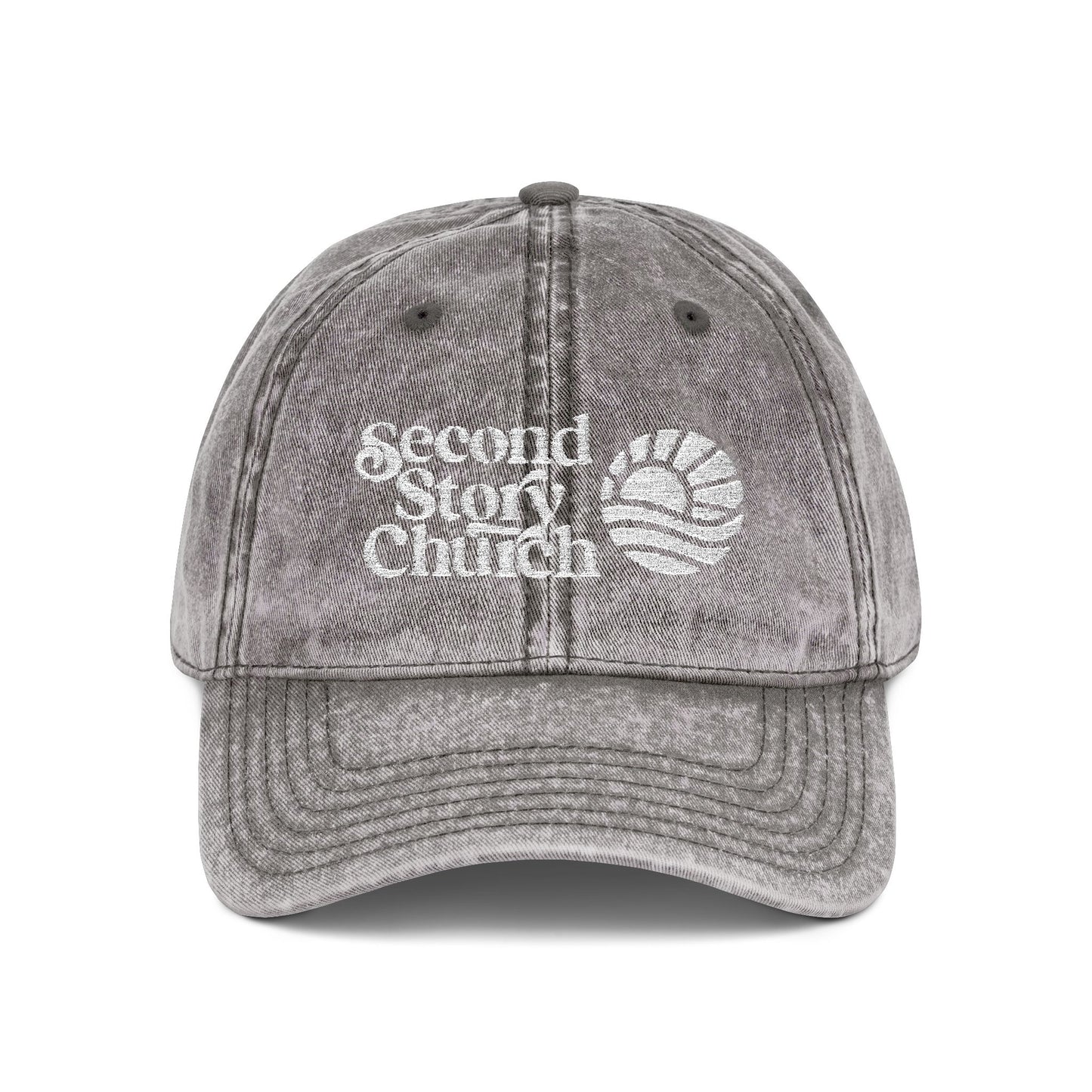 Vintage Embroidered Church Cap - "Second Story Church" Retro Dad Hat