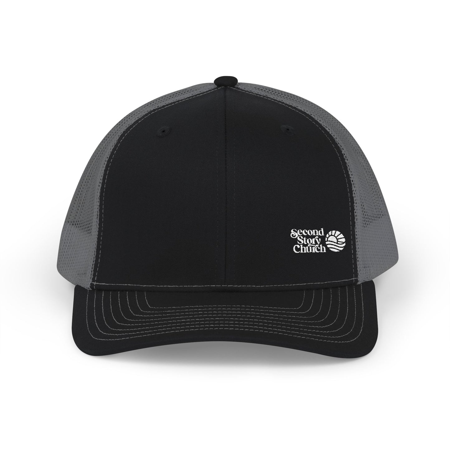 Second Story Church Embroidered Trucker Cap — Snapback Mesh Hat