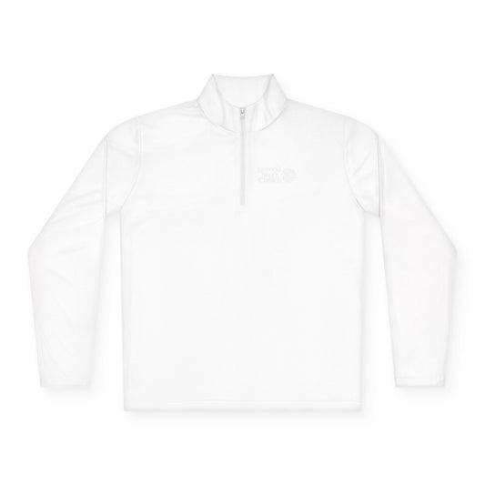 Minimal White Quarter-Zip Pullover