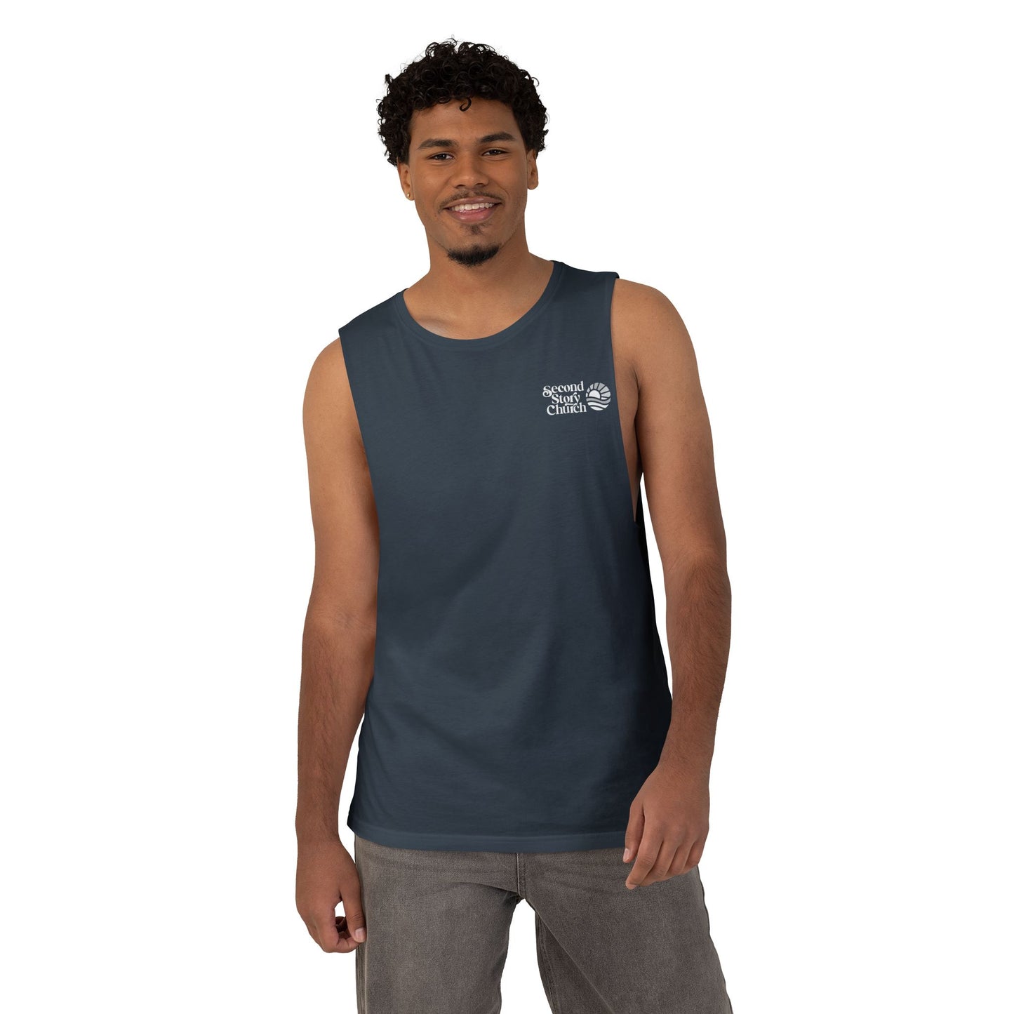Second Story Church Muscle Tank - White Logo
