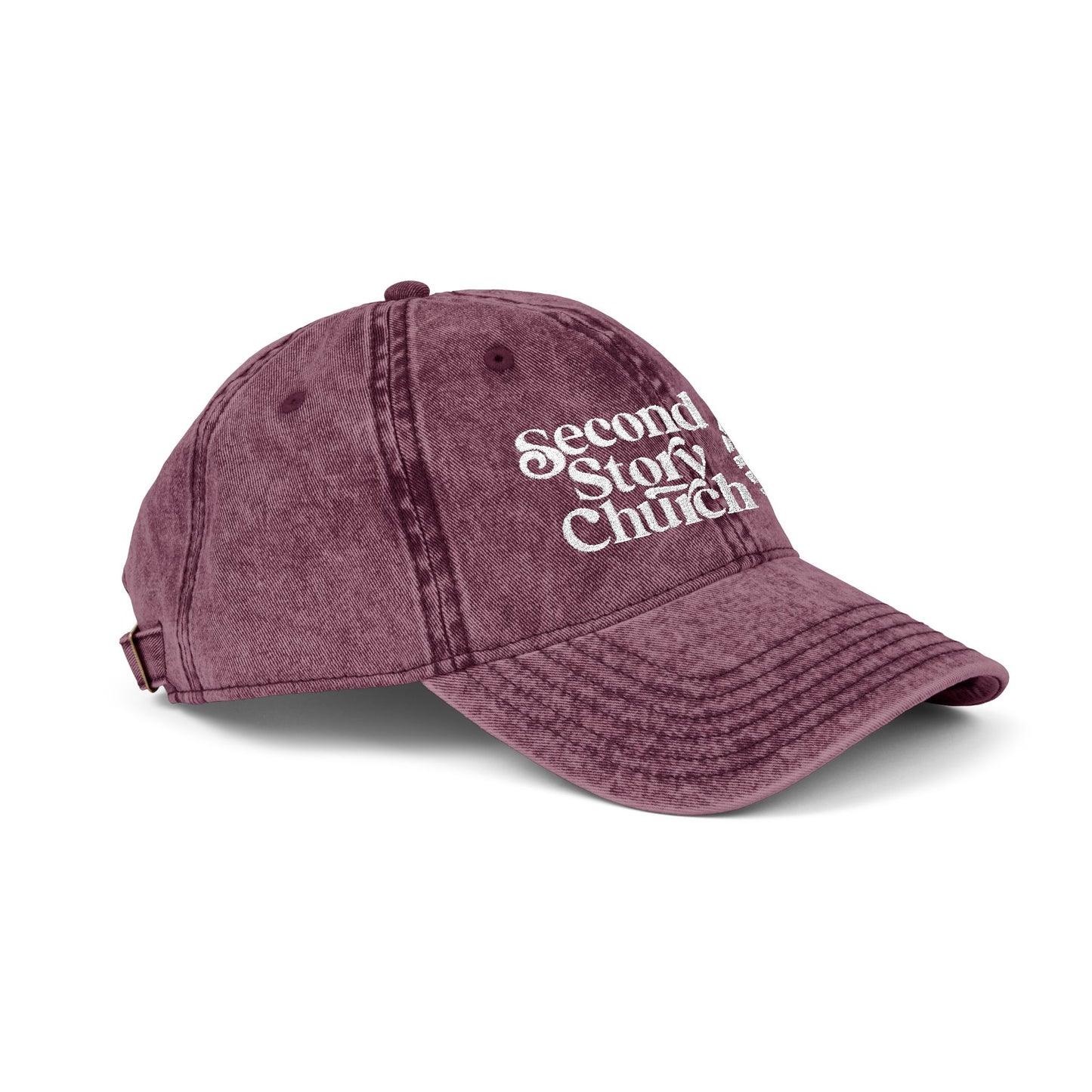 Vintage Embroidered Church Cap - "Second Story Church" Retro Dad Hat