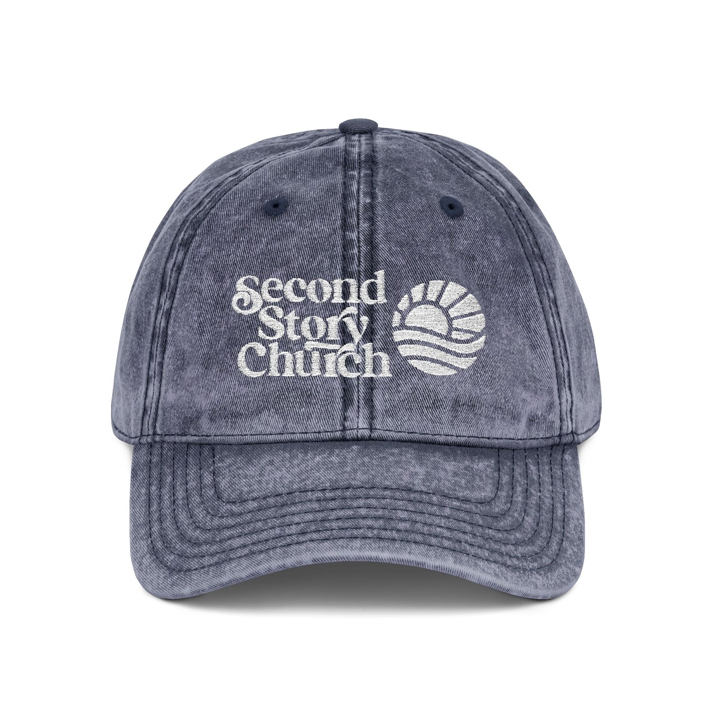 Vintage Embroidered Church Cap - "Second Story Church" Retro Dad Hat