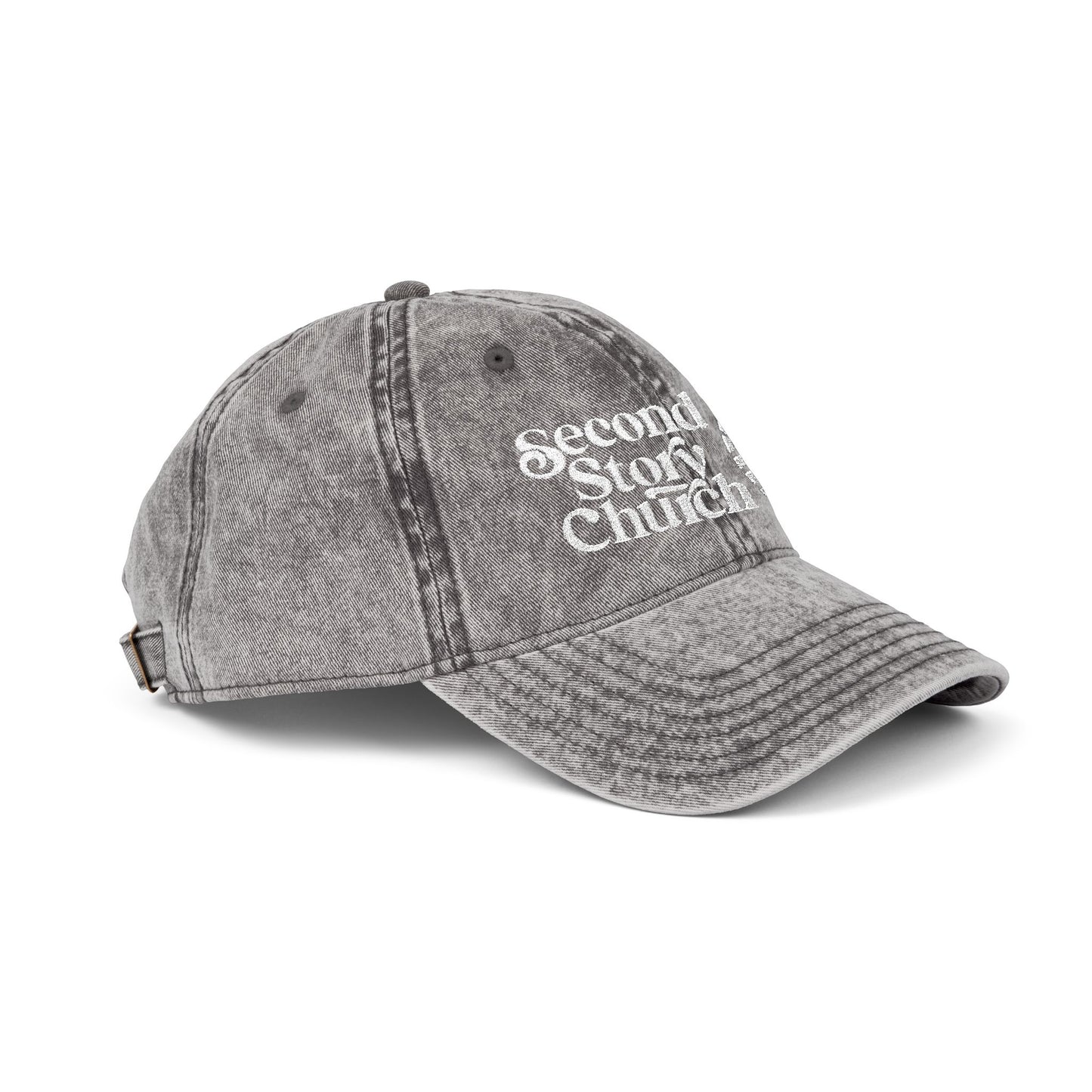 Vintage Embroidered Church Cap - "Second Story Church" Retro Dad Hat