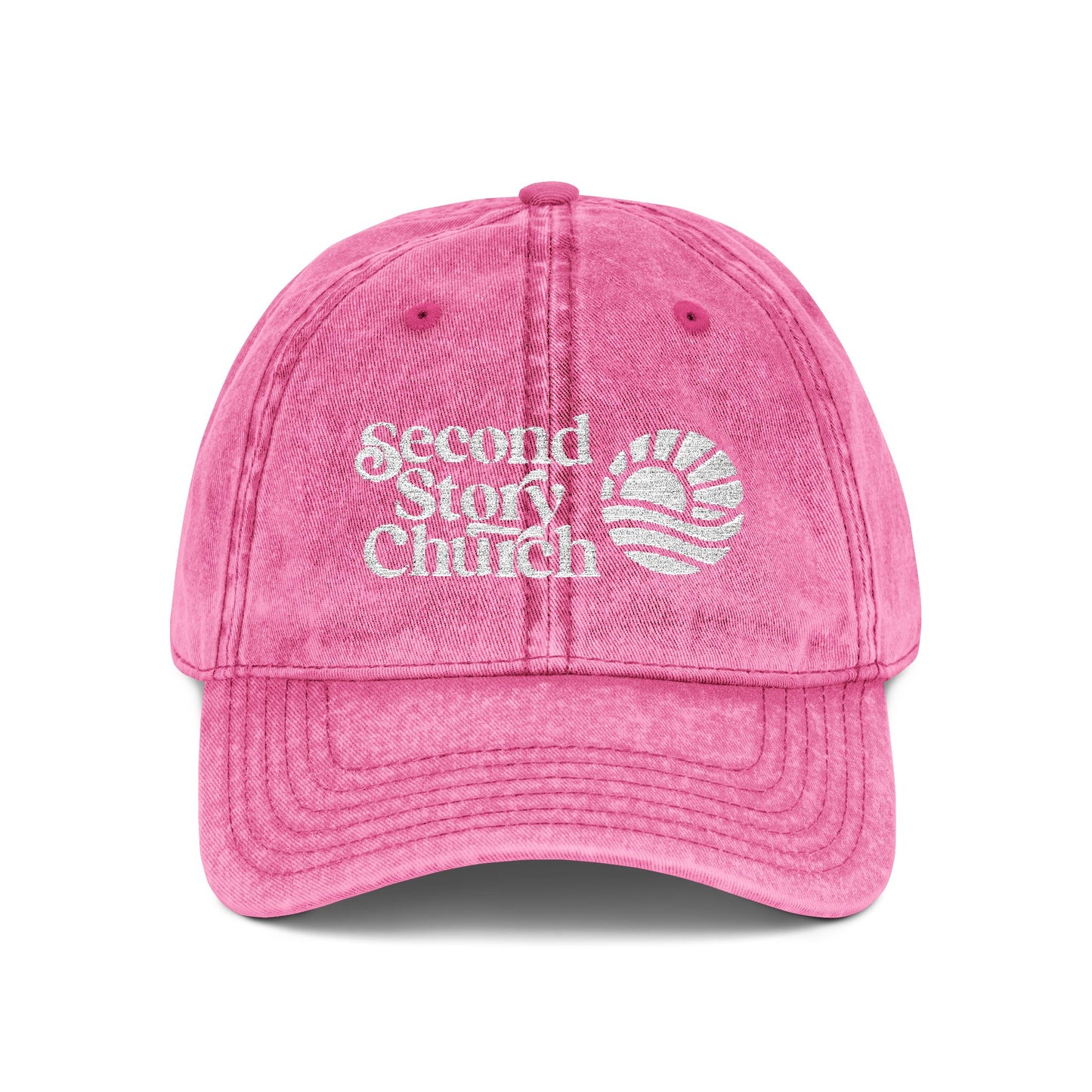 Vintage Embroidered Church Cap - "Second Story Church" Retro Dad Hat
