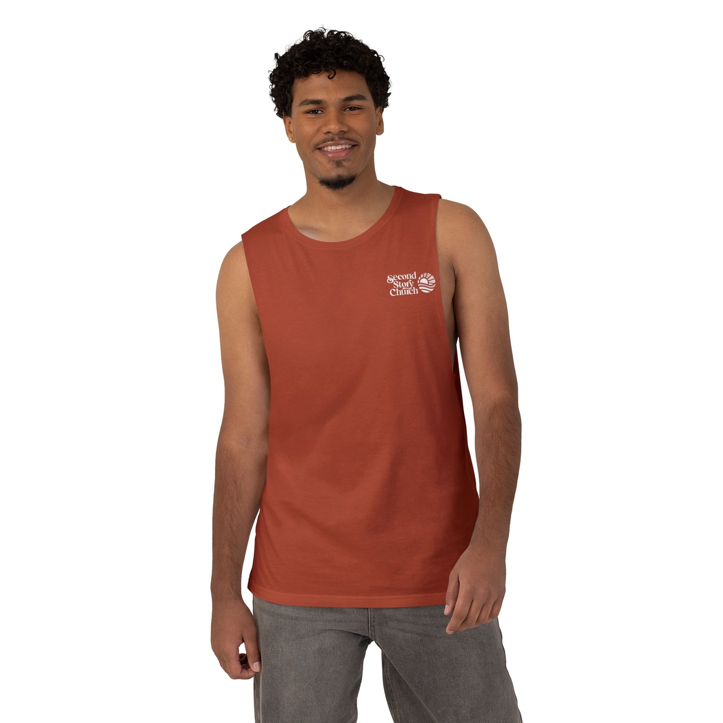 Second Story Church Muscle Tank - White Logo
