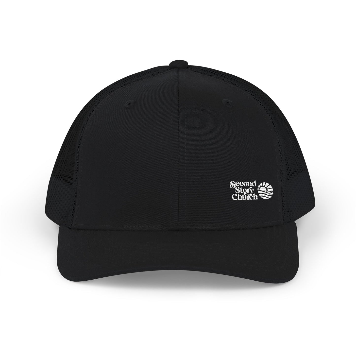 Second Story Church Embroidered Trucker Cap — Snapback Mesh Hat