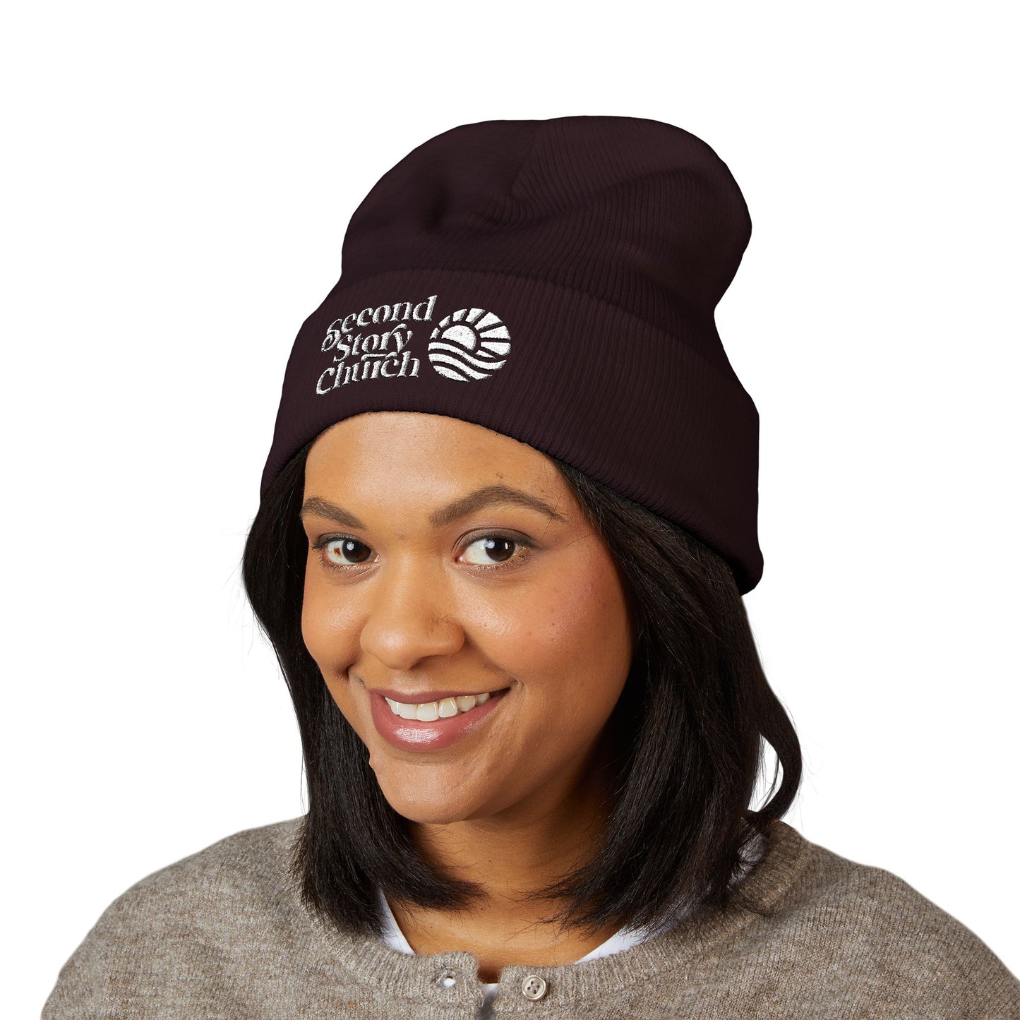 Second Start Church Embroidered Cuffed Beanie