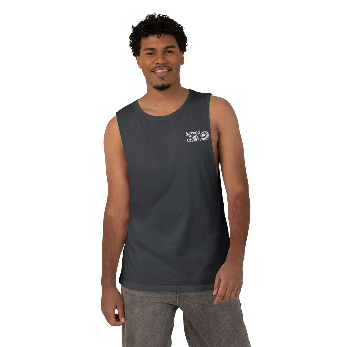 Second Story Church Muscle Tank - White Logo