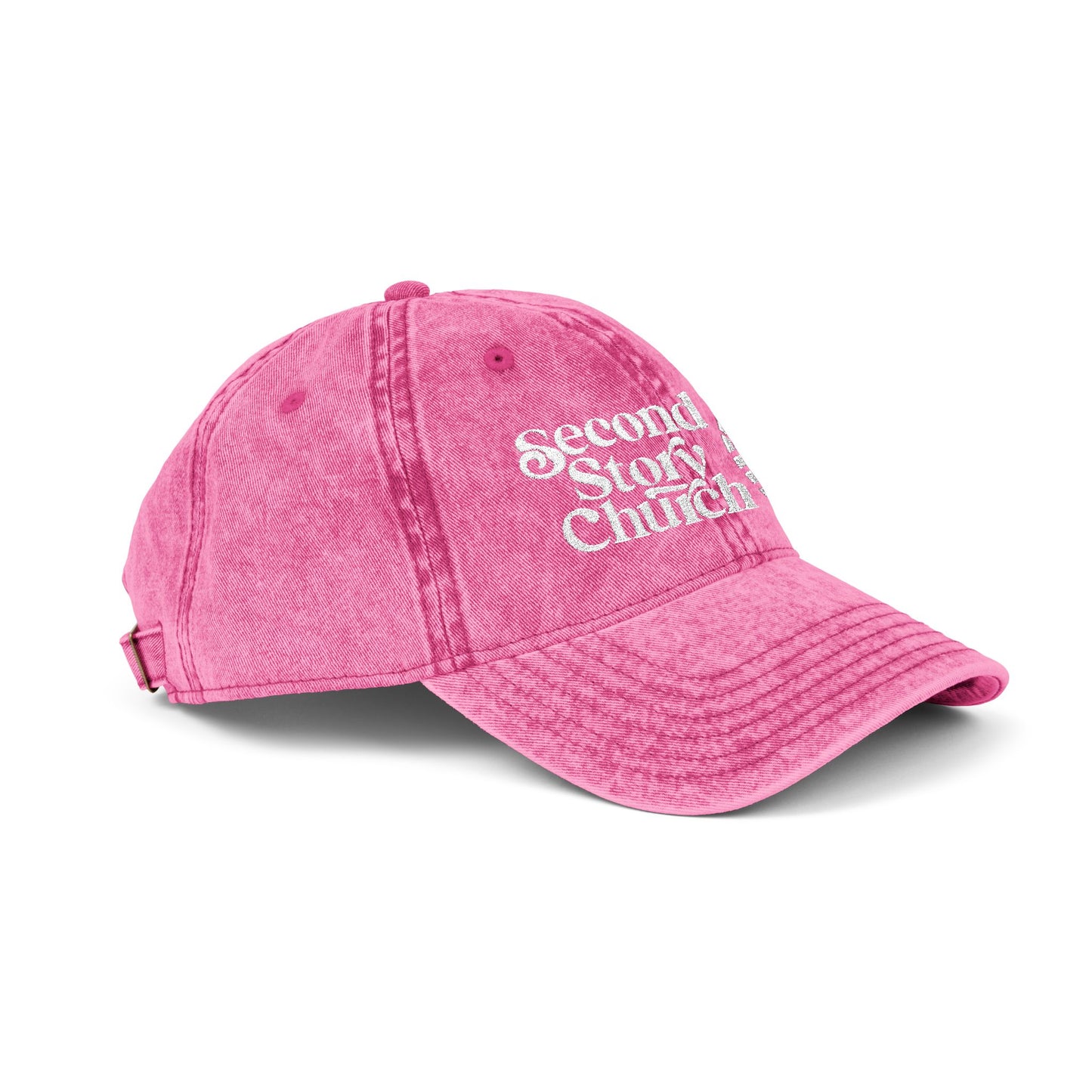 Vintage Embroidered Church Cap - "Second Story Church" Retro Dad Hat