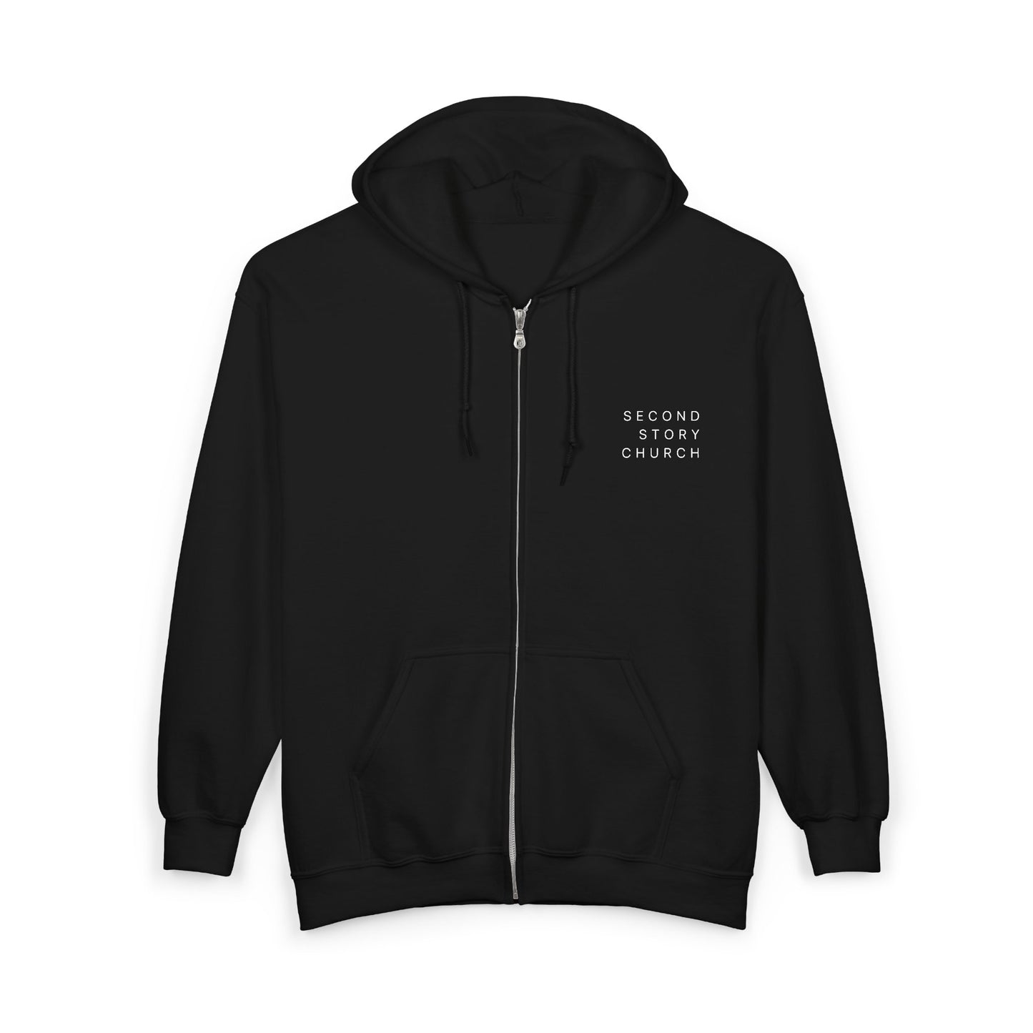 Second Story Church Zip Hoodie — “Church for People Who Have a Story”