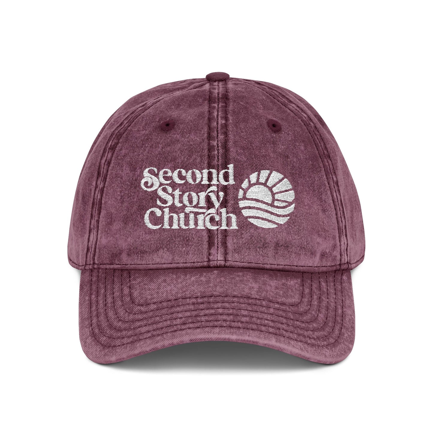 Vintage Embroidered Church Cap - "Second Story Church" Retro Dad Hat