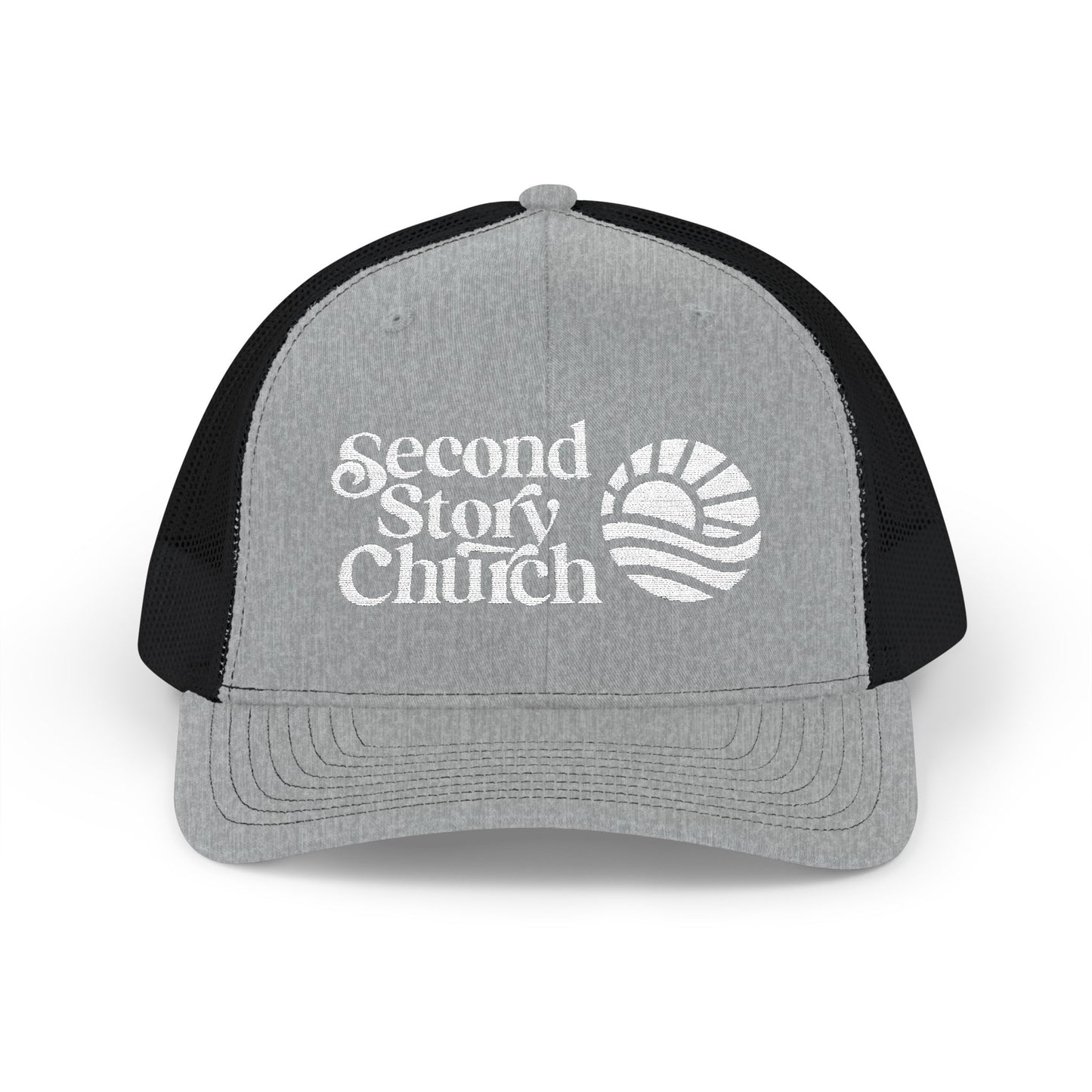 Second Story Church Embroidered Trucker Cap — Snapback Mesh Hat
