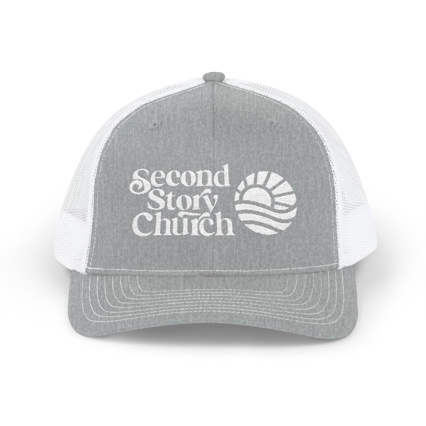 Second Story Church Embroidered Trucker Cap — Snapback Mesh Hat
