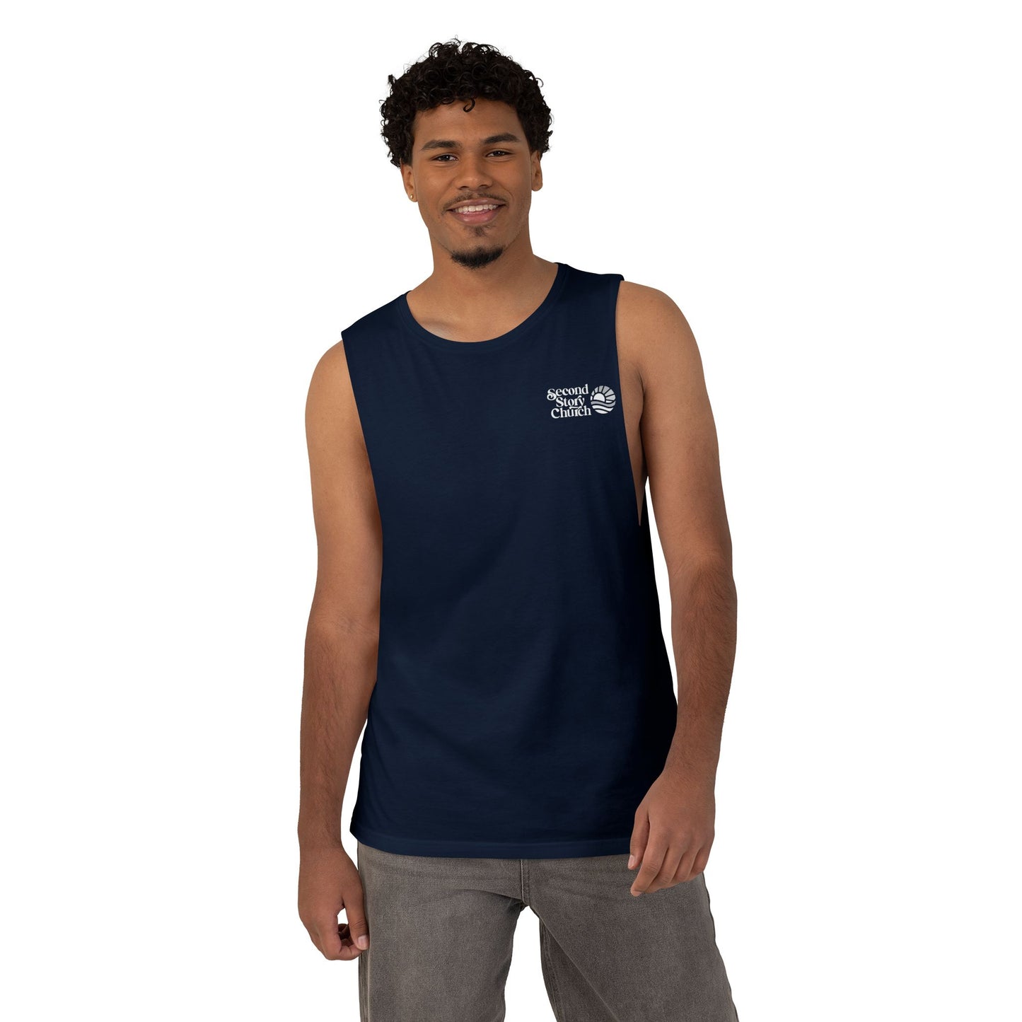 Second Story Church Muscle Tank - White Logo