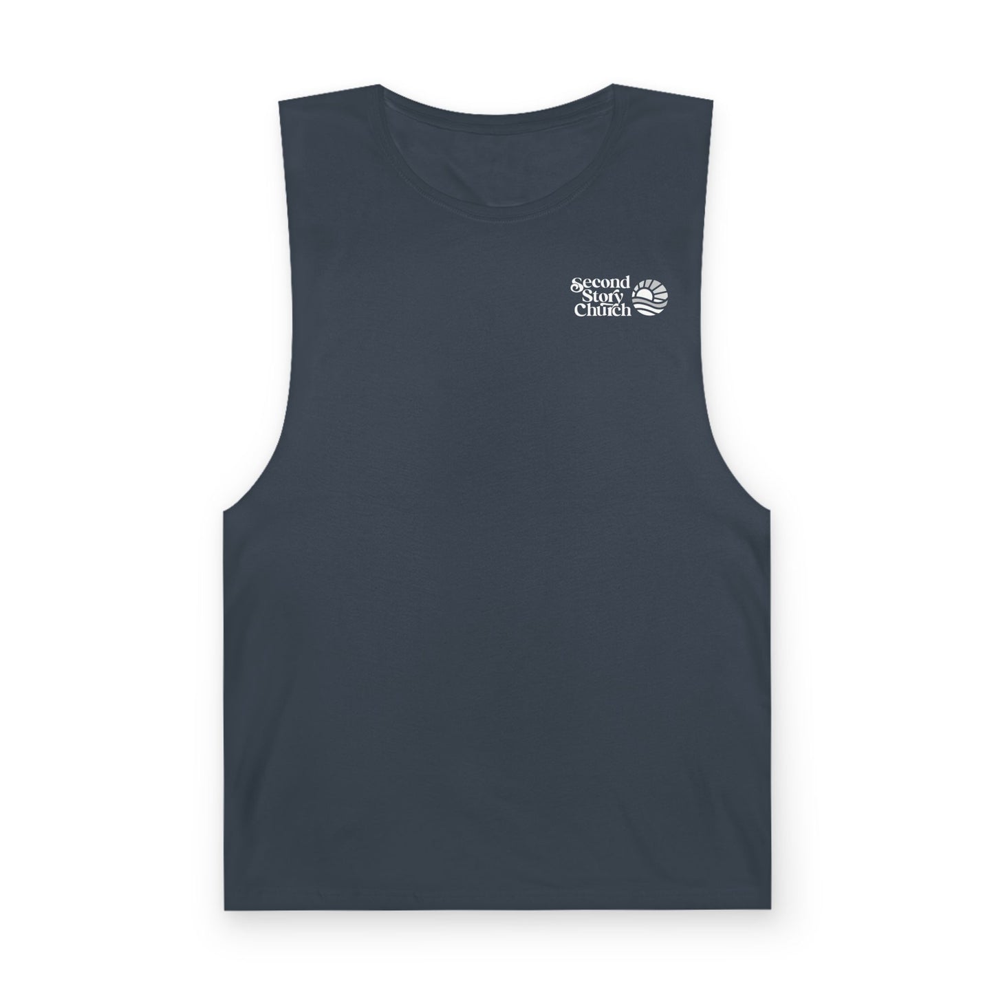 Second Story Church Muscle Tank - White Logo