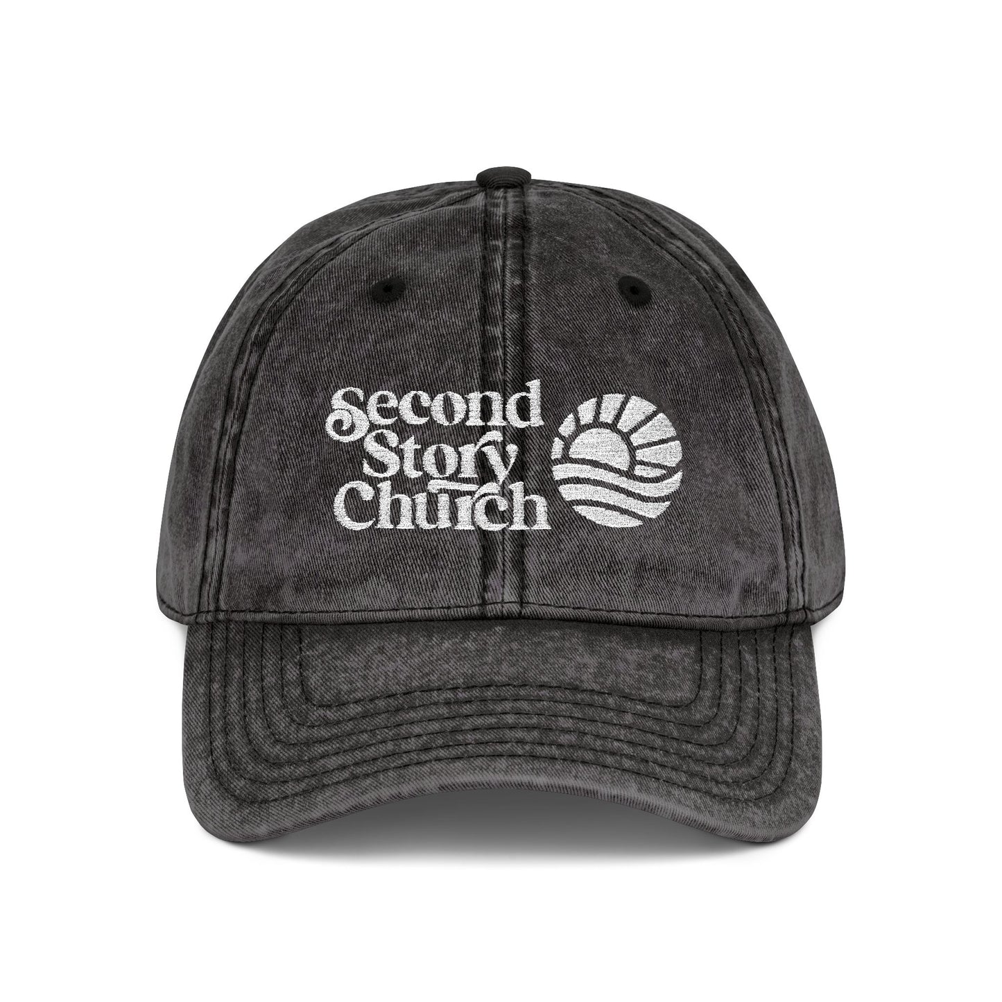Vintage Embroidered Church Cap - "Second Story Church" Retro Dad Hat